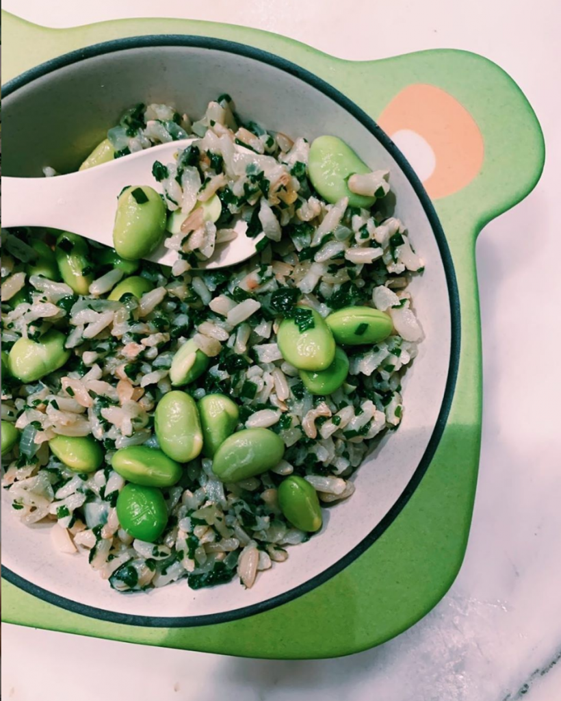 COCONUT & GREENS BROWN RICE RISOTTO WITH EDAMAME Bonberi